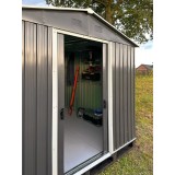 Domek ogrodowy metalowy, szary - Fiori II - 131x194x184 Grindi - 3