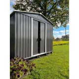 Domek ogrodowy metalowy, szary - Fiori II - 131x194x184 Grindi - 2