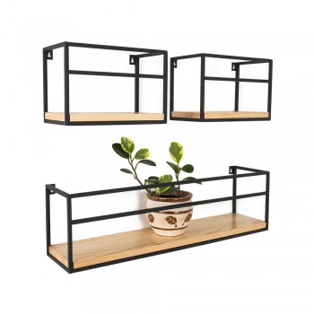 Półka ścienna wisząca LOFT drewniana - SFL 5 - 3 szt Domax Home - 7