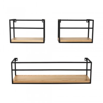 Półka ścienna wisząca LOFT drewniana - SFL 5 - 3 szt Domax Home - 1