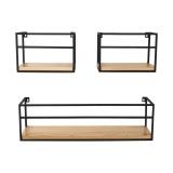 Półka ścienna wisząca LOFT drewniana - SFL 5 - 3 szt Domax Home - 1