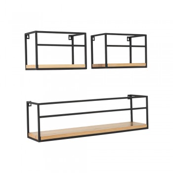 Półka ścienna wisząca LOFT drewniana - SFL 5 - 3 szt Domax Home - 9