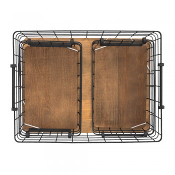 Kosz metalowy druciany z uchwytami - czarny - KDF 4 Domax Home - 3