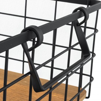 Kosz metalowy druciany z uchwytami - czarny - KDF 4 Domax Home - 4