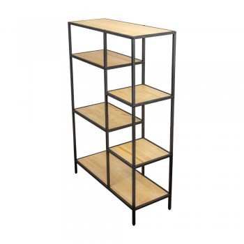 Regał na książki stojący LOFT drewniany - SFL 9 Domax Home - 4