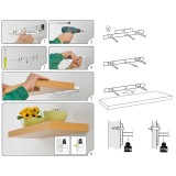 Półka ścienna samowisząca ozdobna 60cm - Jyrsin Velano - 5