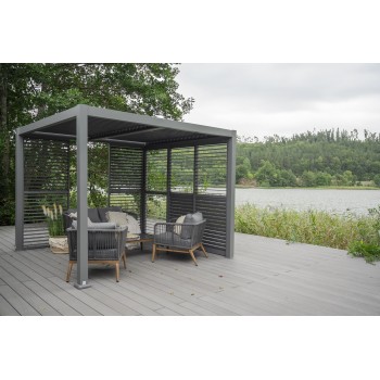 Przesuwna ścianka żaluzjowa panel do pergoli Kea - szara GRINDI - 2