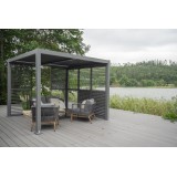 Przesuwna ścianka żaluzjowa panel do pergoli Kea - szara GRINDI - 2