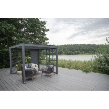 Przesuwna ścianka z poliwęglanem panel do pergoli Kea - szara GRINDI - 14