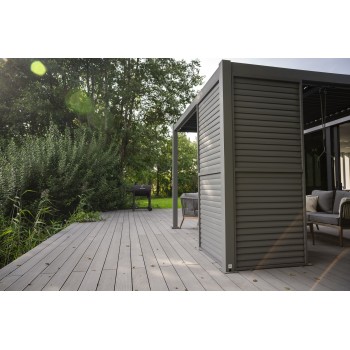 Ścianka żaluzjowa panel do pergoli Kea - szara GRINDI IN THE GARDEN - 5