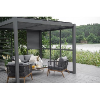 Ścianka żaluzjowa panel do pergoli Kea - szara GRINDI IN THE GARDEN - 6