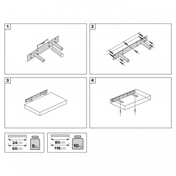 Półka ścienna drewniana bambus samowisząca 80cm - Luonto Velano - 5