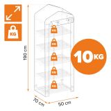 Szklarnia ogrodowa przezroczysta 5-półkowa - 70x50x190 - Kalmia II GRINDI IN THE GARDEN - 2