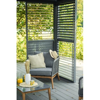 Ścianka żaluzjowa panel do pergoli Kea - szara GRINDI IN THE GARDEN - 1