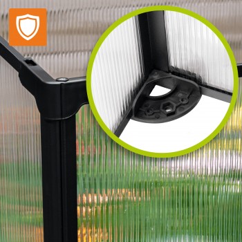 Mini Szklarnia ogrodowa z poliwęglanu, inspekt - 60x51x51 MAGNOLIA I czarna GRINDI - 4