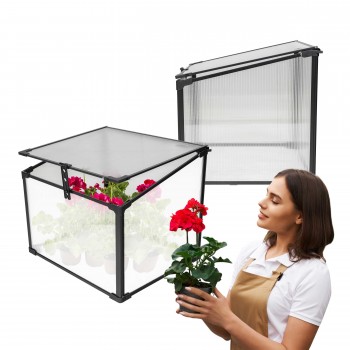 Mini Szklarnia ogrodowa z poliwęglanu, inspekt - 60x51x51 MAGNOLIA I czarna GRINDI - 1