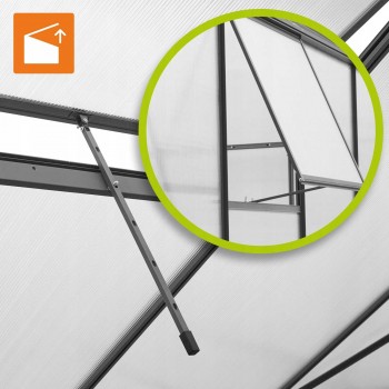 Szklarnia ogrodowa z poliwęglanu - Lilium I - 190x244cm - antracyt GRINDI - 8