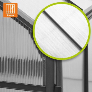 Szklarnia ogrodowa z poliwęglanu - Lilium I - 190x244cm - antracyt GRINDI - 6