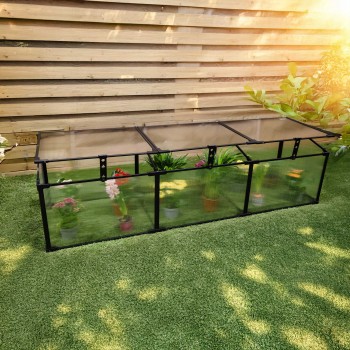 Mini Szklarnia ogrodowa z poliwęglanu, inspekt - 180x51x51 MAGNOLIA III - czarna GRINDI - 4