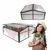 Mini Szklarnia ogrodowa z poliwęglanu, inspekt - 100x100x48 - MAGNOLIA IV - czarna GRINDI - 1