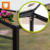 Mini Szklarnia ogrodowa z poliwęglanu, inspekt - 100x100x48 - MAGNOLIA IV - czarna GRINDI - 6