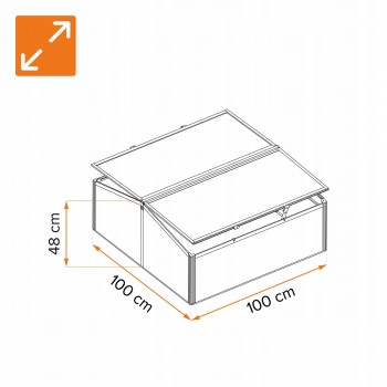 Szklarnia ogrodowa z poliwęglanu, dwustronna - 100x100x48 - Magnolia IV GRINDI - 3