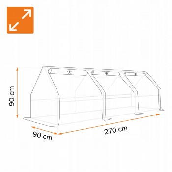 Mini szklarnia tunel foliowy - zielona - Clivia I - 270x90 GRINDI IN THE GARDEN - 2