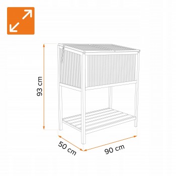 Mini Szklarnia inspekt zielnik - Abelia - 90x50x93 drewniana GRINDI IN THE GARDEN - 2