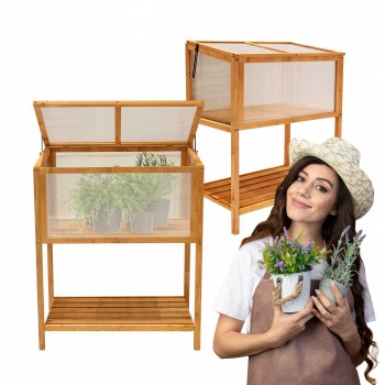 Mini Szklarnia inspekt zielnik - Abelia - 90x50x93 drewniana GRINDI IN THE GARDEN - 1