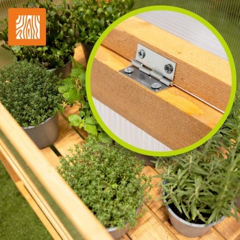 Mini Szklarnia inspekt zielnik - Abelia - 90x50x93 drewniana GRINDI IN THE GARDEN - 6