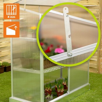 Szklarnia ogrodowa z poliwęglanu przyścienna - Hosta - 130x58x140 GRINDI IN THE GARDEN - 6