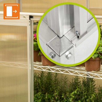 Szklarnia ogrodowa z poliwęglanu przyścienna - Hosta - 130x58x140 GRINDI IN THE GARDEN - 7