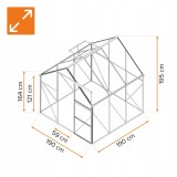 Szklarnia ogrodowa z poliwęglanu - Viola I - 190x190x195 GRINDI IN THE GARDEN - 3