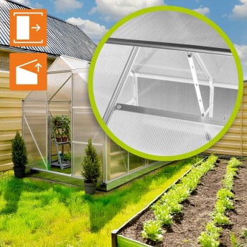 Szklarnia ogrodowa z poliwęglanu - Viola III - 310x190x195 GRINDI IN THE GARDEN - 8