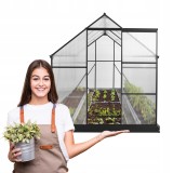 Szklarnia ogrodowa z poliwęglanu - Viola IV - 3x2m - czarna GRINDI - 4
