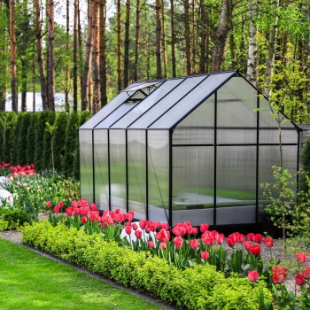 Szklarnia ogrodowa z poliwęglanu - Viola IV - 3x2m - czarna GRINDI - 2