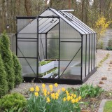 Szklarnia ogrodowa z poliwęglanu - Viola IV - 3x2m - czarna GRINDI - 5