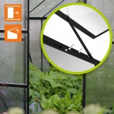 Szklarnia ogrodowa z poliwęglanu - Viola IV - 3x2m - czarna GRINDI - 11