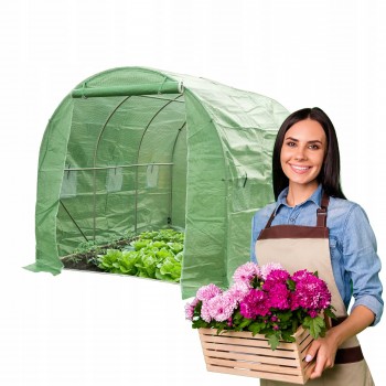 Tunel foliowy szklarnia ogrodowa 3 x 2 m Zielony - Oxalis I GRINDI - 1