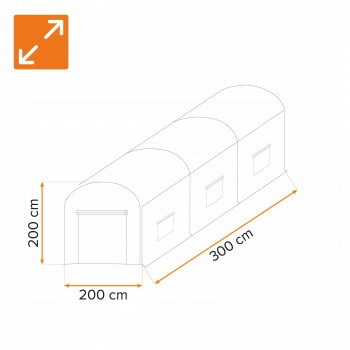 Tunel foliowy szklarnia ogrodowa 3 x 2 m Zielony - Oxalis I GRINDI - 7