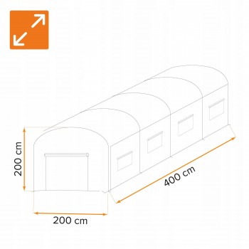 Tunel foliowy szklarnia ogrodowa 4 x 2 m Zielony - Oxalis II GRINDI - 4