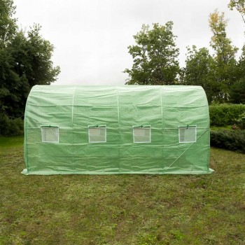 Tunel foliowy szklarnia ogrodowa 4 x 2 m Zielony - Oxalis II GRINDI - 8