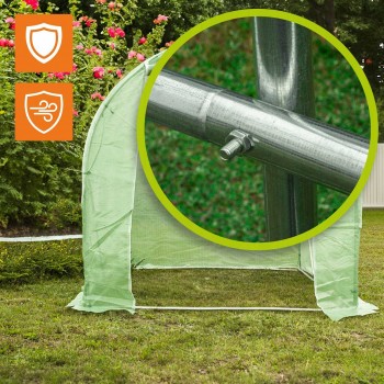 Tunel foliowy szklarnia ogrodowa 4 x 2 m Zielony - Oxalis II GRINDI - 10