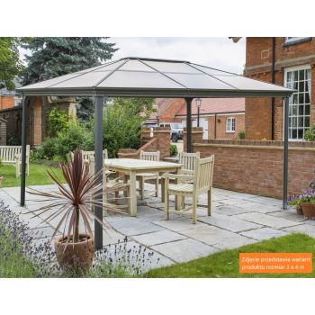 Altana ogrodowa aluminiowa, antracytowa - Libra I 3x3m GRINDI IN THE GARDEN - 6