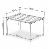 Pergola tarasowa szara z szarym poszyciem - Irda II 2,9x3,9m GRINDI IN THE GARDEN - 4