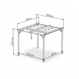Pergola tarasowa szara z beżowym poszyciem - Irda I 2,9x2,9m GRINDI IN THE GARDEN - 4