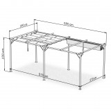 Pergola tarasowa szara z szarym poszyciem - Irda IV 3x6m GRINDI IN THE GARDEN - 3