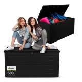 Skrzynia ogrodowa 680L - czarna z siedziskiem - Padda GRINDI IN THE GARDEN - 1