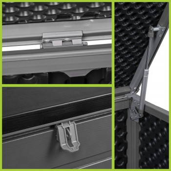 Skrzynia ogrodowa 680L - ciemnoszara z siedziskiem - Padda GRINDI IN THE GARDEN - 9