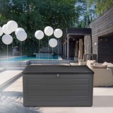 Skrzynia ogrodowa 680L - ciemnoszara z siedziskiem - Padda GRINDI IN THE GARDEN - 14